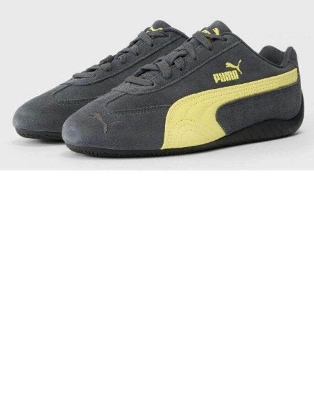 NEW Puma Speedcat OG Jr Race Inspired Sneakers Grey/Yellow Motorsport Size 4 - Picture 3 of 9